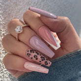 Cyflymder 24pcs/box False Nails With Design French White Black Full Cover ABS Press On Fake Nails Sets With Glue Long Artifical Nails