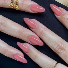 Cyflymder 24pcs Short Glitter Purple False Nails Almond Stiletto French Wearable Fake Nails Art Artificial Full Cover Press on Nail Tips