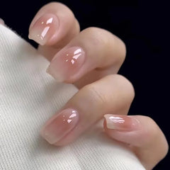 Cyflymder 10Pcs Gradient Coffin Handmade Press on Nails Simple Fake Nails Wearable Stick-on Nails False Nail Uñas Накладные Ногти 네일팁