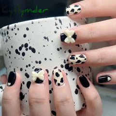 Cyflymder 24Pcs/Box Gradient Color Artifical Press On Nails With Glue Long Coffin Fake Nails Lovely Girls Nail Art Ballerina False Nails