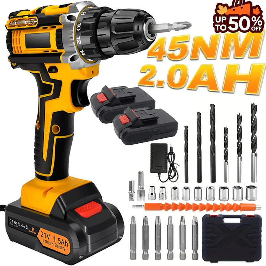 Multi Function Cordless Drill & Complete Home Tool Kit