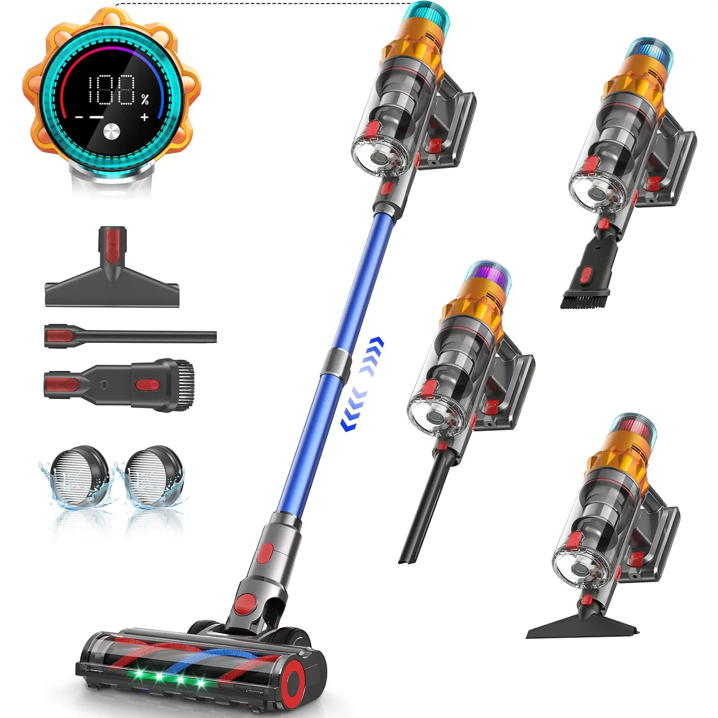 Cordless Stick Vacuum Cleaner with 48KPa Powerful Suction & Self Standing Design