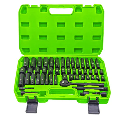 Complete Impact Socket Set with SAE & Metric Sockets, Adapters & Storage Case