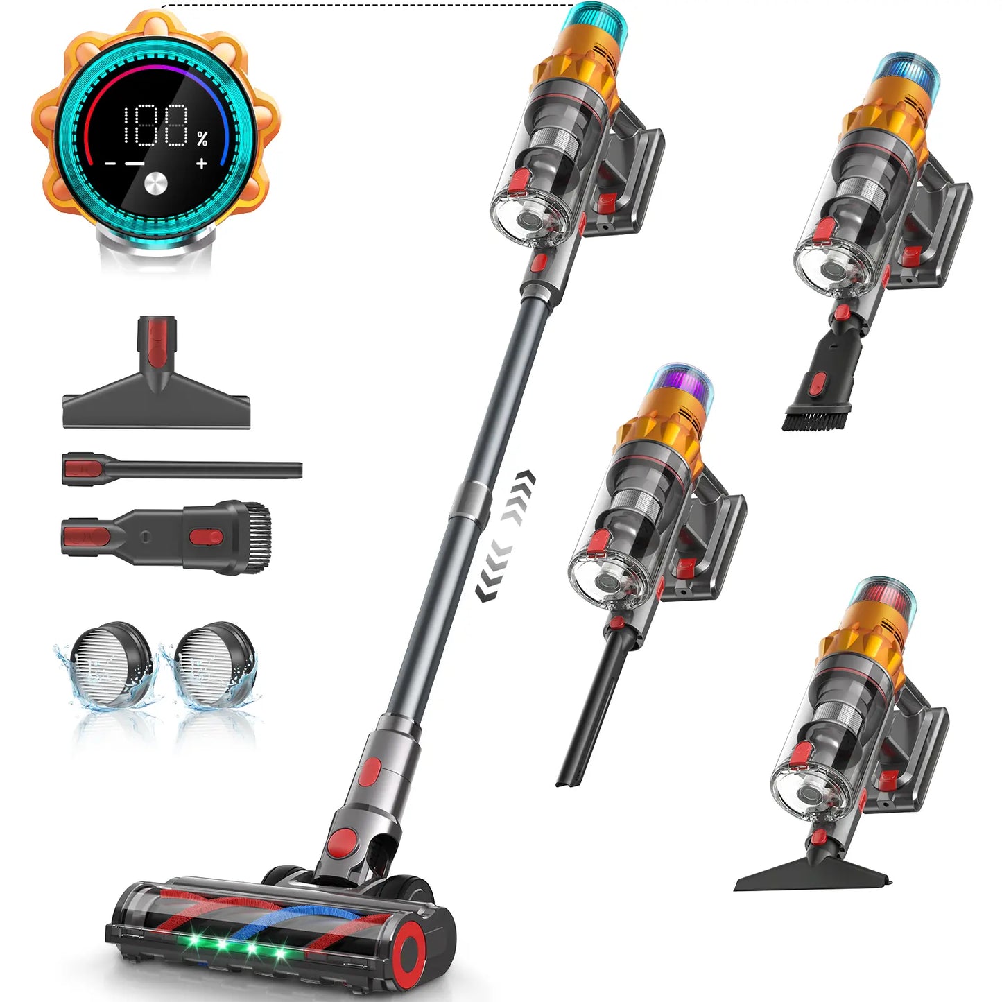 Cordless Stick Vacuum Cleaner with 48KPa Powerful Suction & Self Standing Design