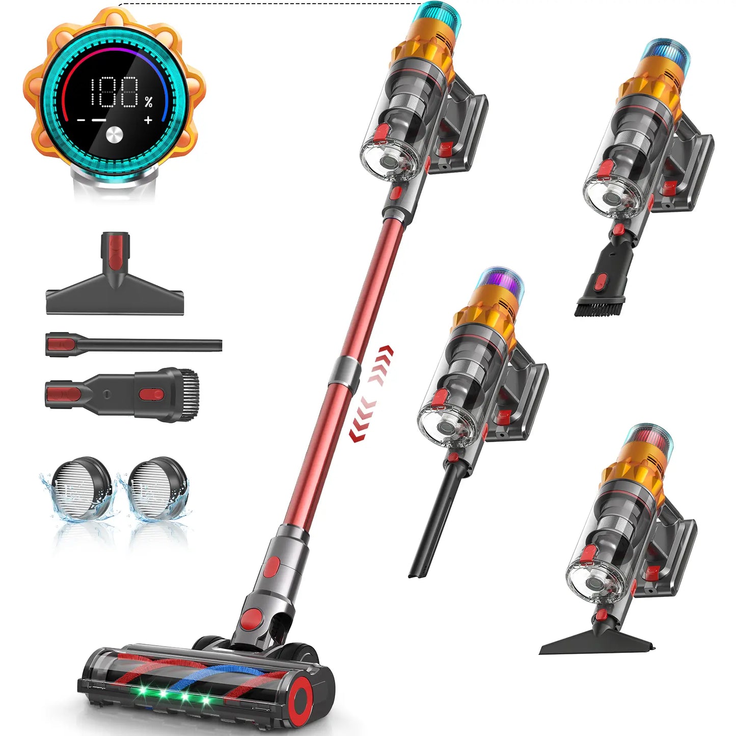 Cordless Stick Vacuum Cleaner with 48KPa Powerful Suction & Self Standing Design