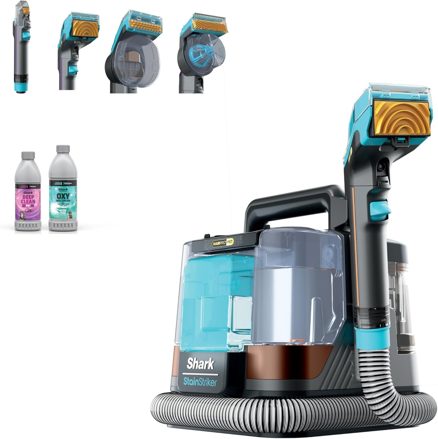 Portable Carpet & Upholstery Cleaner with Powerful Suction for Pet Stains & Car Interiors