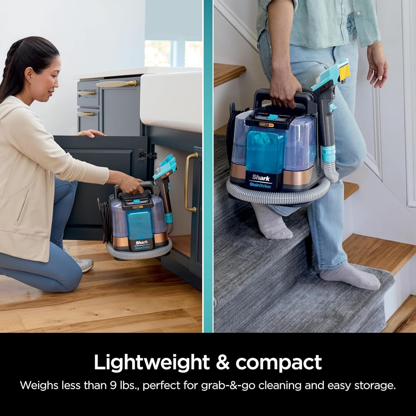 Portable Carpet & Upholstery Cleaner with Powerful Suction for Pet Stains & Car Interiors