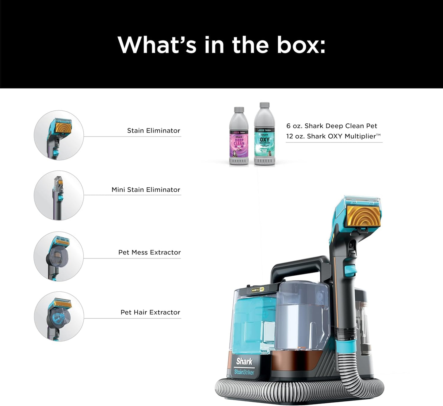 Portable Carpet & Upholstery Cleaner with Powerful Suction for Pet Stains & Car Interiors