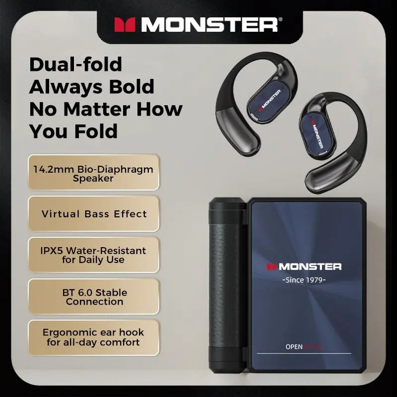 Open Ear Wireless Headphones with Noise Canceling Mic & 165H Battery Life