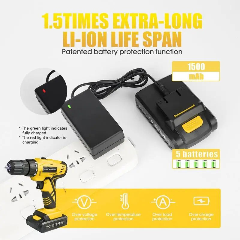 Multi Function Cordless Drill & Complete Home Tool Kit