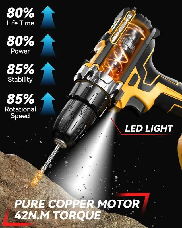 Multi Function Cordless Drill & Complete Home Tool Kit