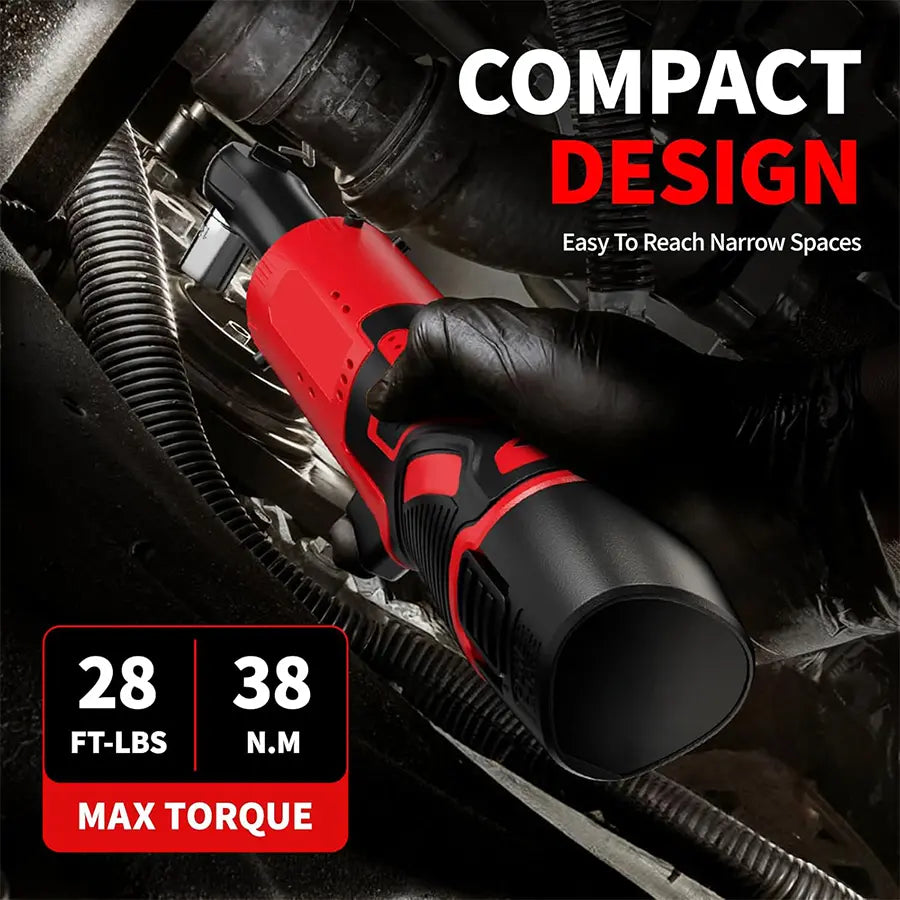 Cordless Electric Ratchet Wrench Set with Rechargeable Batteries & Socket Kit