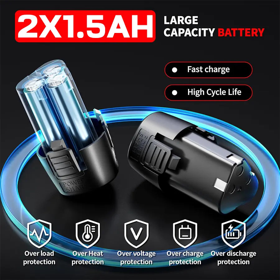 Cordless Electric Ratchet Wrench Set with Rechargeable Batteries & Socket Kit