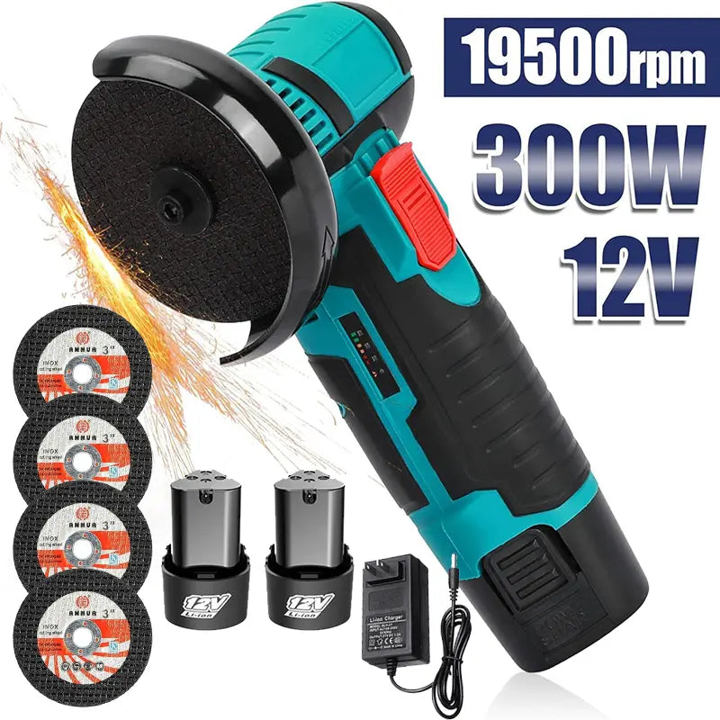 Cordless Brushless Angle Grinder Kit with Cutting, Grinding & Polishing Accessories