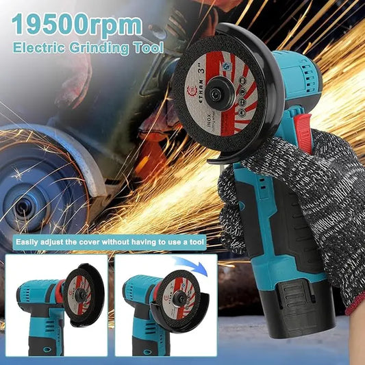 Cordless Brushless Angle Grinder Kit with Cutting, Grinding & Polishing Accessories