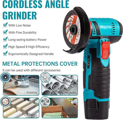 Cordless Brushless Angle Grinder Kit with Cutting, Grinding & Polishing Accessories
