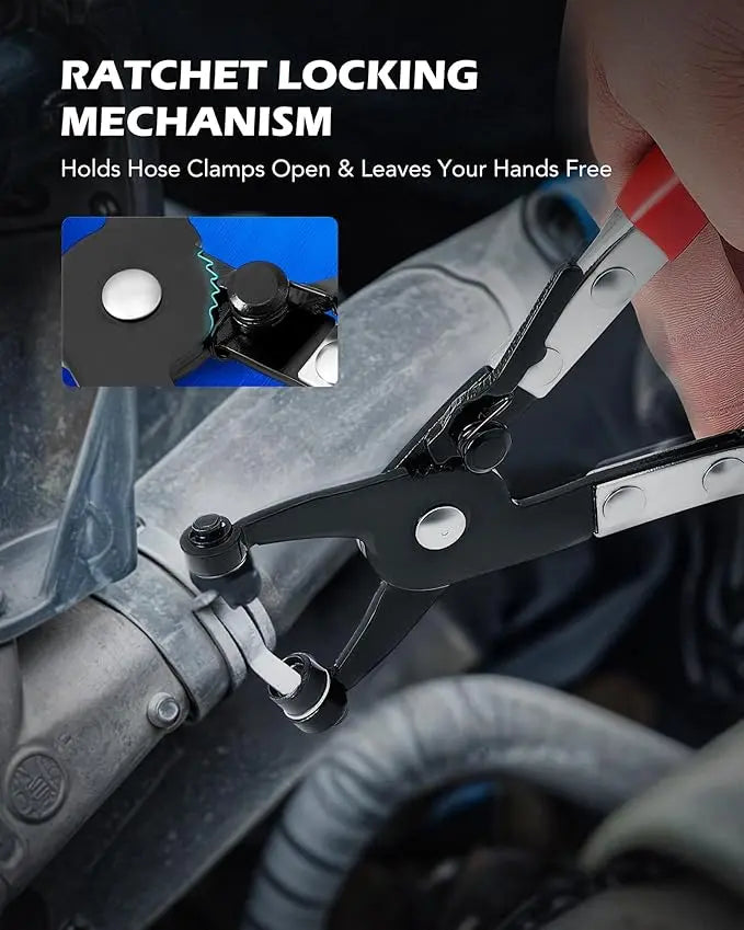 9 Piece Hose Clamp Pliers Set with Long Reach Flexible Cable Design