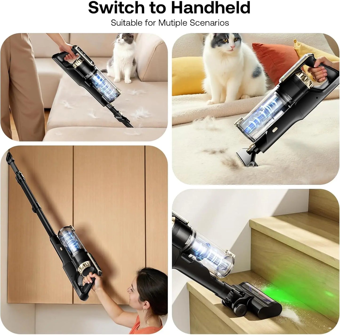 Powerful Cordless Vacuum Cleaner for Home, Carpet, Pet Hair & Hard Floors