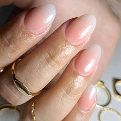 Cyflymder  24pcs Pink Almond Press on Nails Simple False Nails Wearable Stick-on Nail Fake Nails Uñas Postizas Mujer Накладные Ногти 네일팁