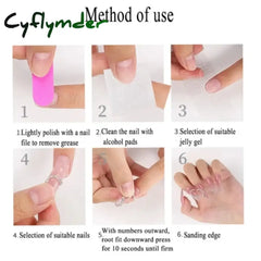 Cyflymder 10Pcs Almond Press on Nails with Pink Strawberry Bear Design Acrylic False Nails Cute French Full Cover Nail Tips Summer Girl