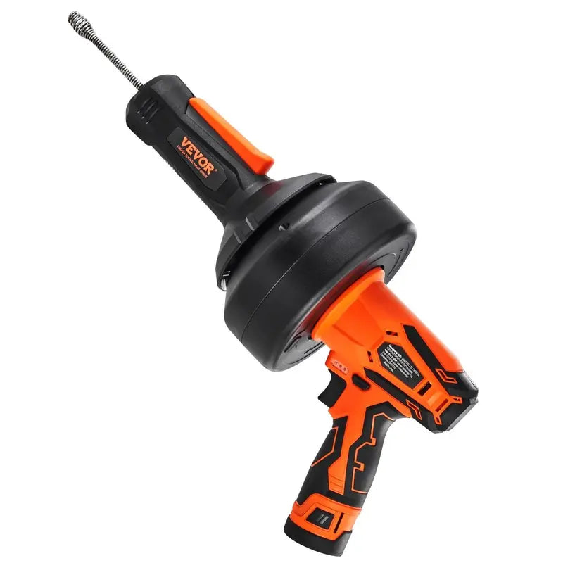 12V Cordless Electric Drain Auger, 25FT Commercial Automatic Feeding Drain Snake, 3/4"-2" Pipe Clog Removal Tool with Power Drill, 2.0Ah Battery & Charger